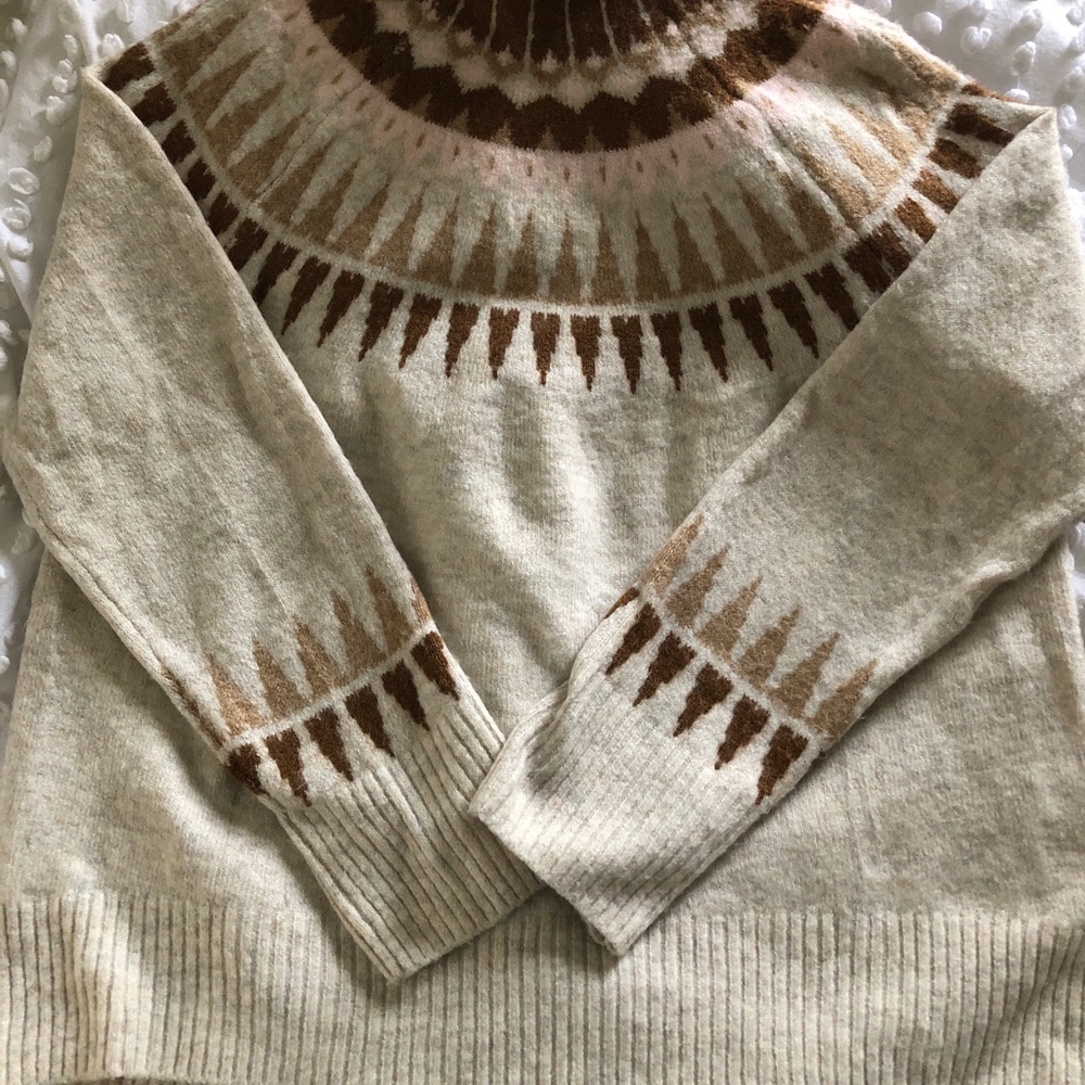 Fairisle Sweater - Cozy cream and brown